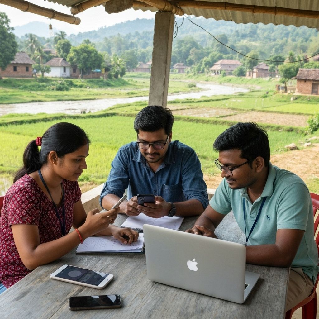 Rural Indian team working on technology solutions